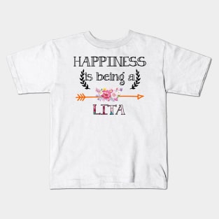 Happiness is being Lita floral gift Kids T-Shirt